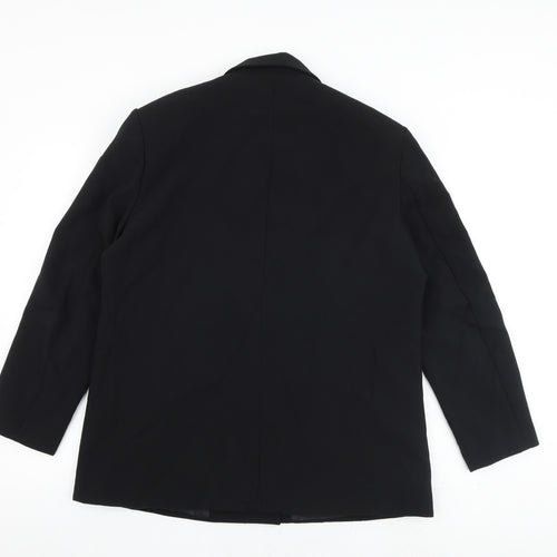Zara Womens Black Jacket Blazer Size L Button