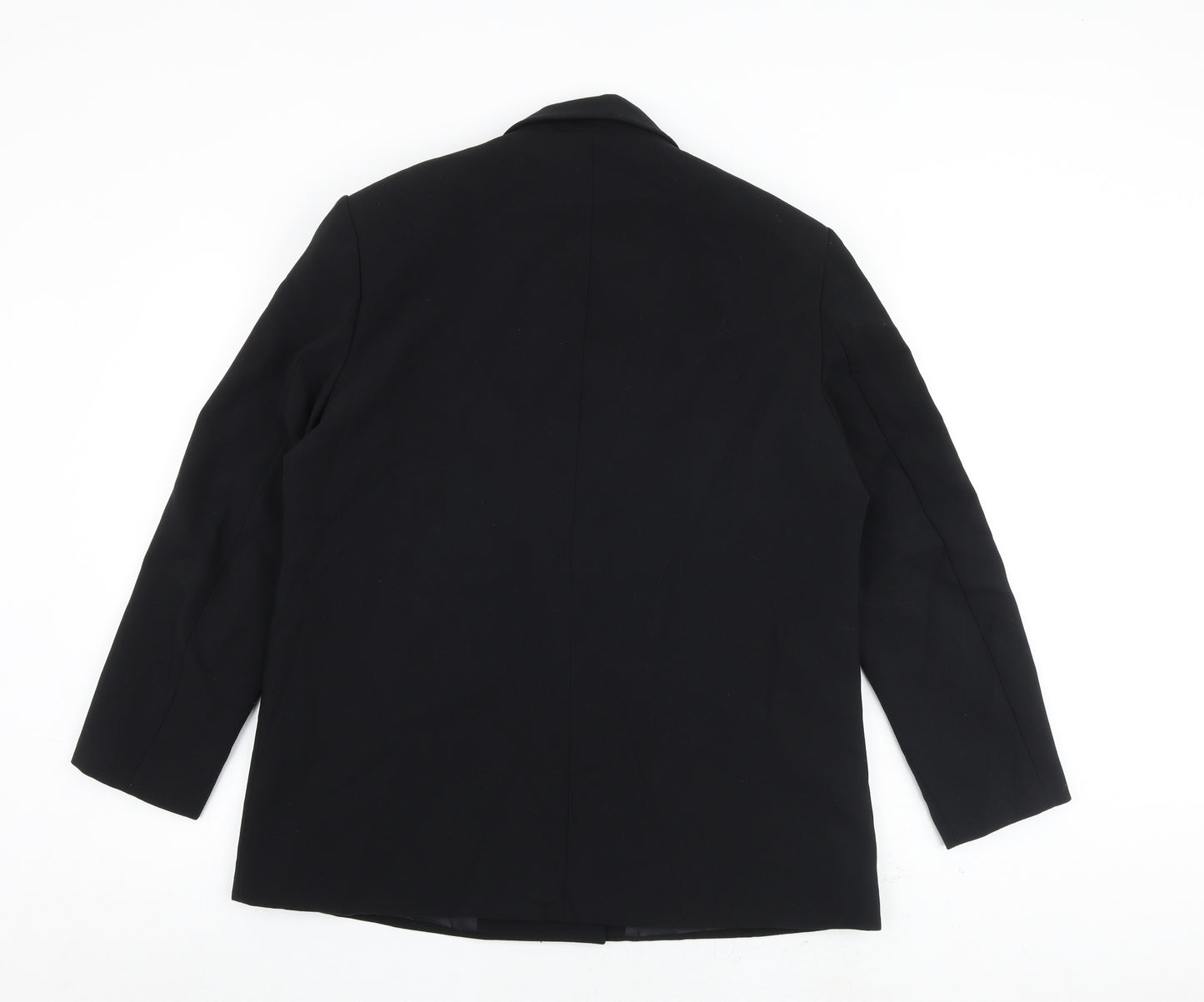 Zara Womens Black Jacket Blazer Size L Button