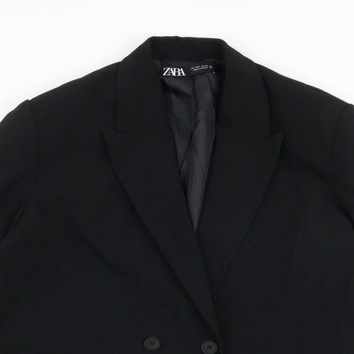 Zara Womens Black Jacket Blazer Size L Button