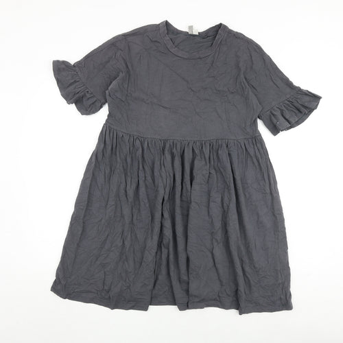 ASOS Womens Grey 100% Cotton A-Line Size 10 Round Neck Pullover