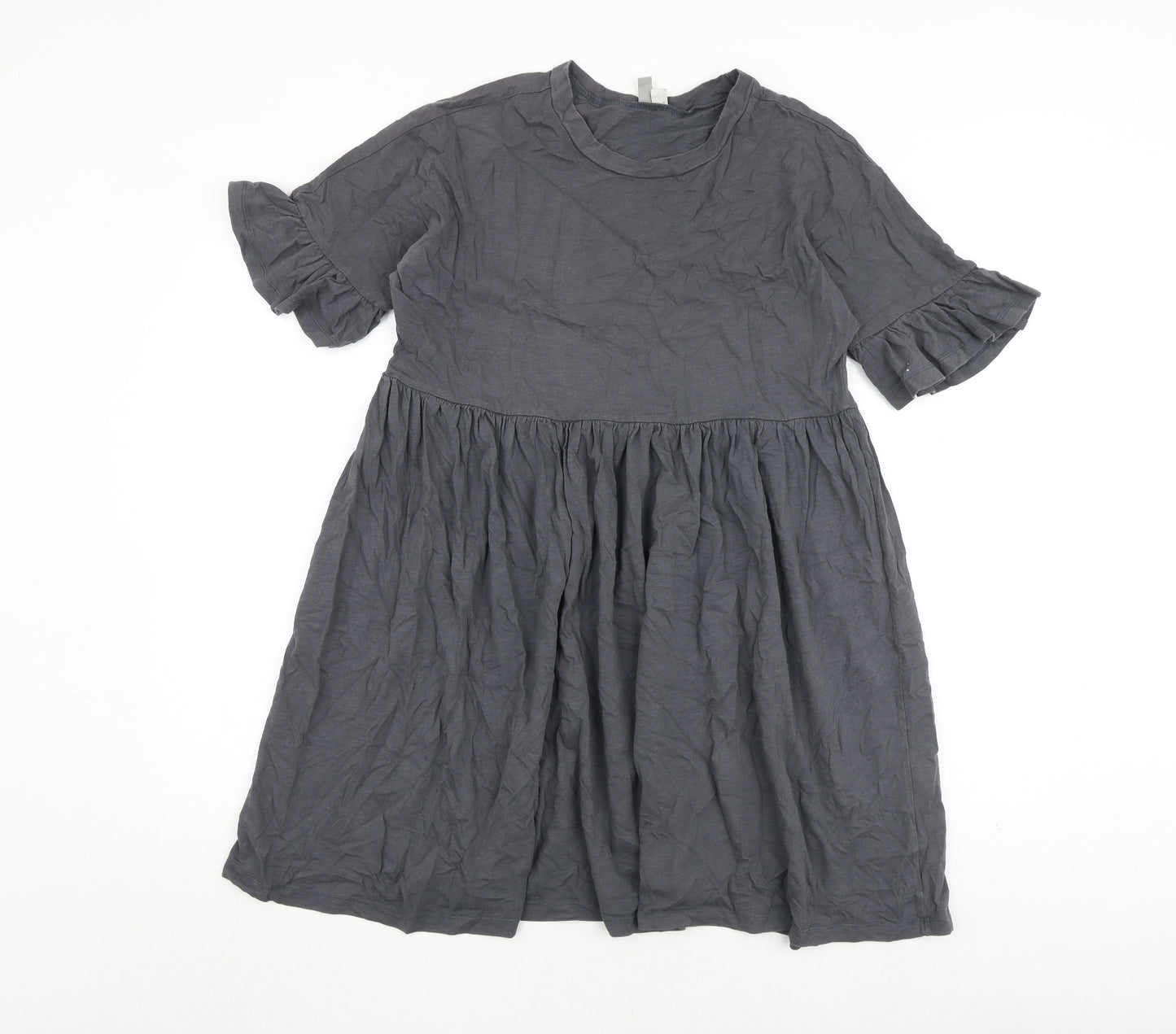 ASOS Womens Grey 100% Cotton A-Line Size 10 Round Neck Pullover