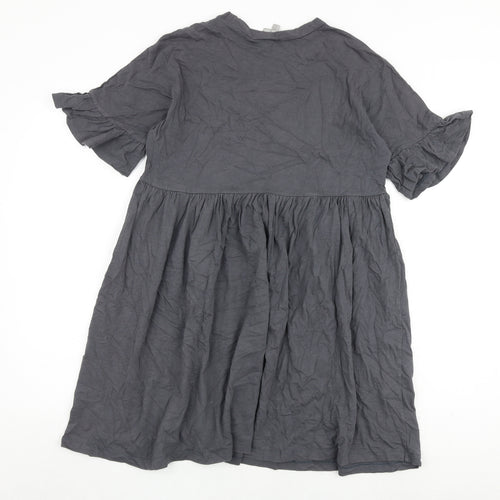 ASOS Womens Grey 100% Cotton A-Line Size 10 Round Neck Pullover