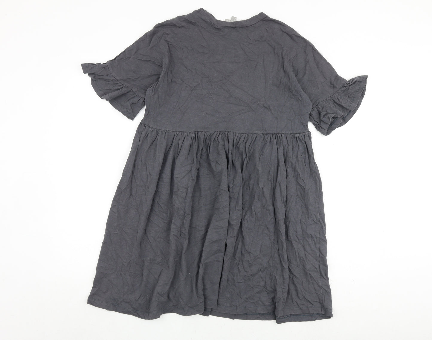 ASOS Womens Grey 100% Cotton A-Line Size 10 Round Neck Pullover