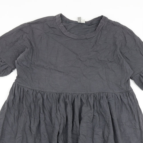 ASOS Womens Grey 100% Cotton A-Line Size 10 Round Neck Pullover