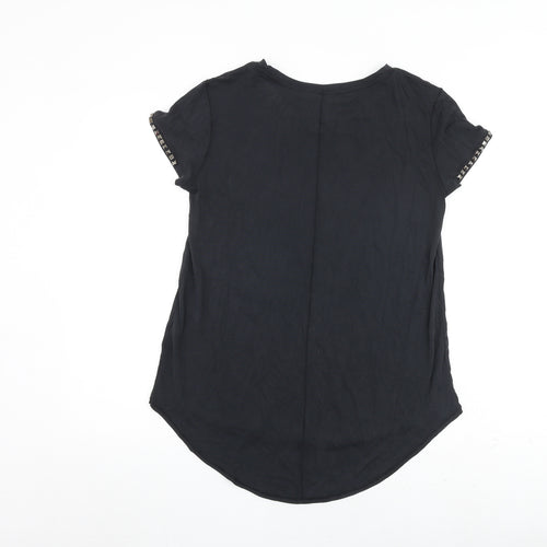 H&M Womens Grey Polyester Basic T-Shirt Size S Round Neck