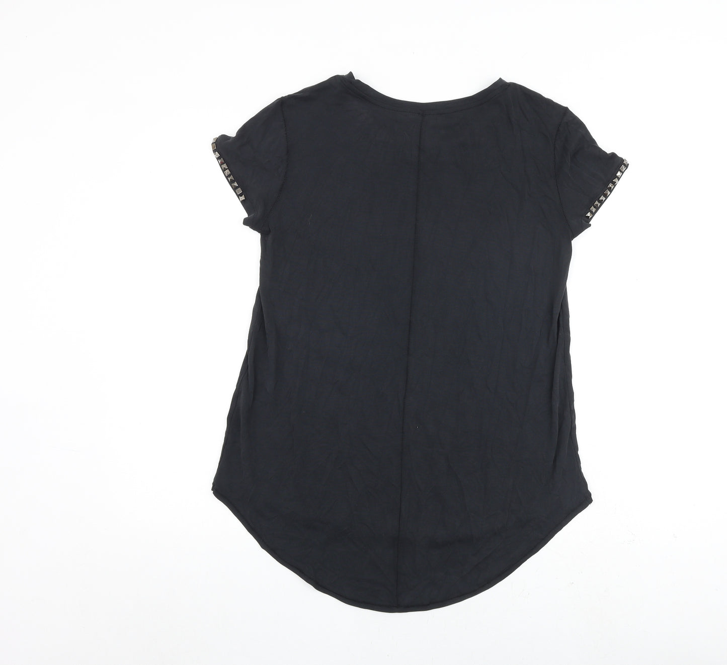 H&M Womens Grey Polyester Basic T-Shirt Size S Round Neck