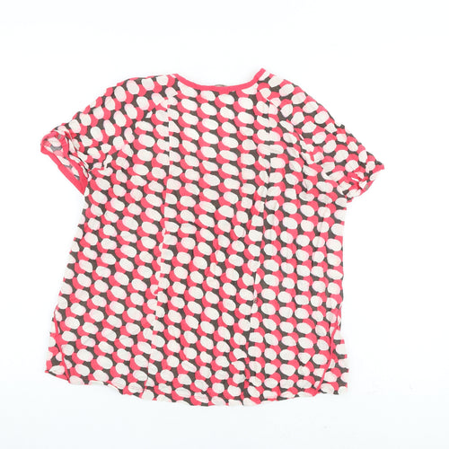 Sandwich Womens Multicoloured Geometric Viscose Basic T-Shirt Size 8 Round Neck
