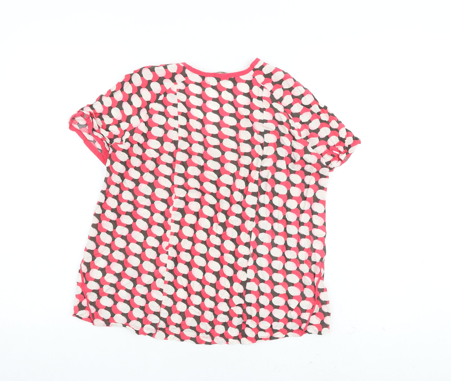 Sandwich Womens Multicoloured Geometric Viscose Basic T-Shirt Size 8 Round Neck