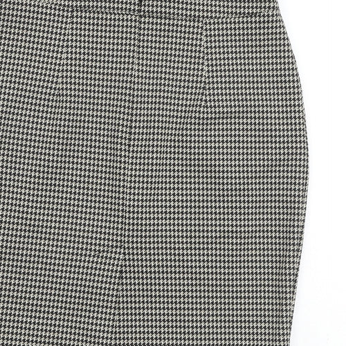 H&M Womens Black Geometric Polyester A-Line Skirt Size 8 Zip