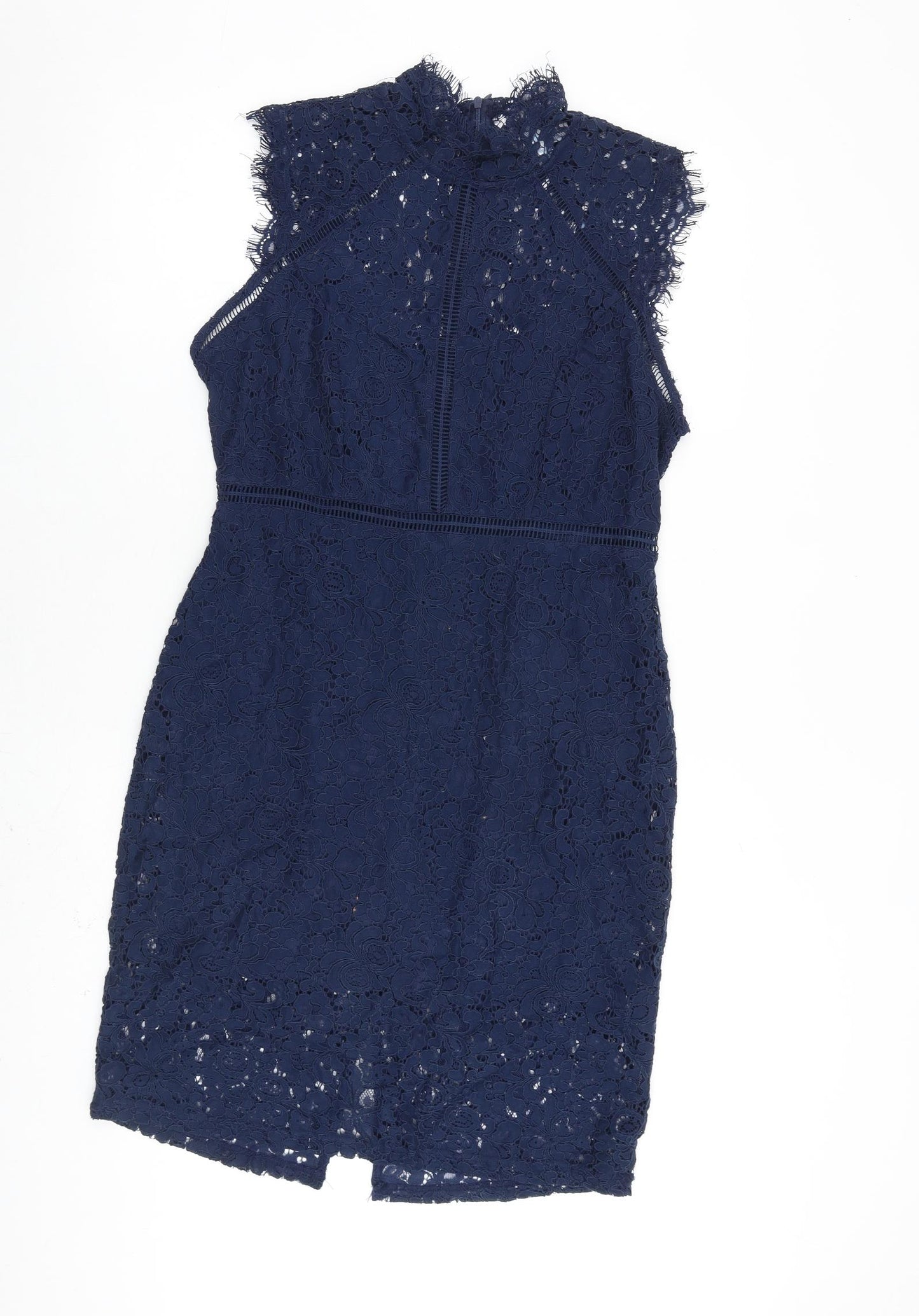 Blue Vanalla Womens Blue Polyester A-Line Size 12 Round Neck Zip