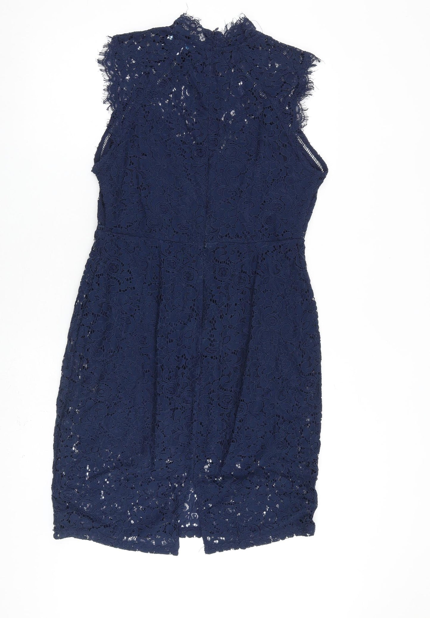Blue Vanalla Womens Blue Polyester A-Line Size 12 Round Neck Zip