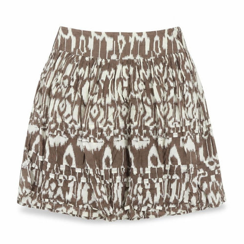 Kush Womens Brown Geometric Cotton A-Line Skirt Size 12 Zip