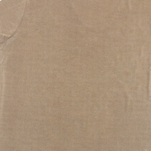 Classics Womens Brown Polyester Basic T-Shirt Size 12 Round Neck