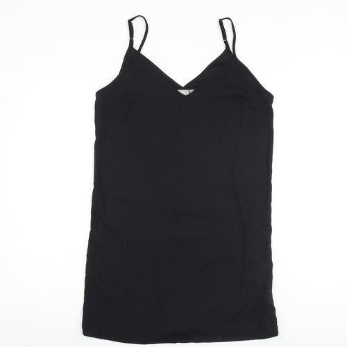 ASOS Womens Black Polyester Tank Dress Size 10 Scoop Neck Pullover