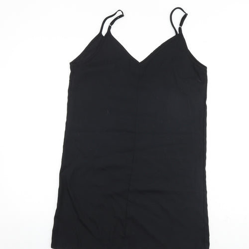 ASOS Womens Black Polyester Tank Dress Size 10 Scoop Neck Pullover