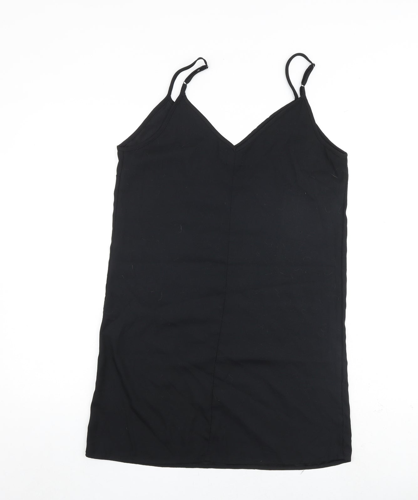 ASOS Womens Black Polyester Tank Dress Size 10 Scoop Neck Pullover
