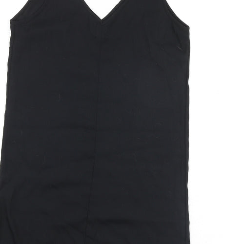 ASOS Womens Black Polyester Tank Dress Size 10 Scoop Neck Pullover