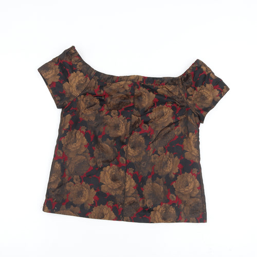 ASOS Womens Multicoloured Floral Polyester Basic Blouse Size 10 Round Neck