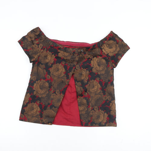 ASOS Womens Multicoloured Floral Polyester Basic Blouse Size 10 Round Neck