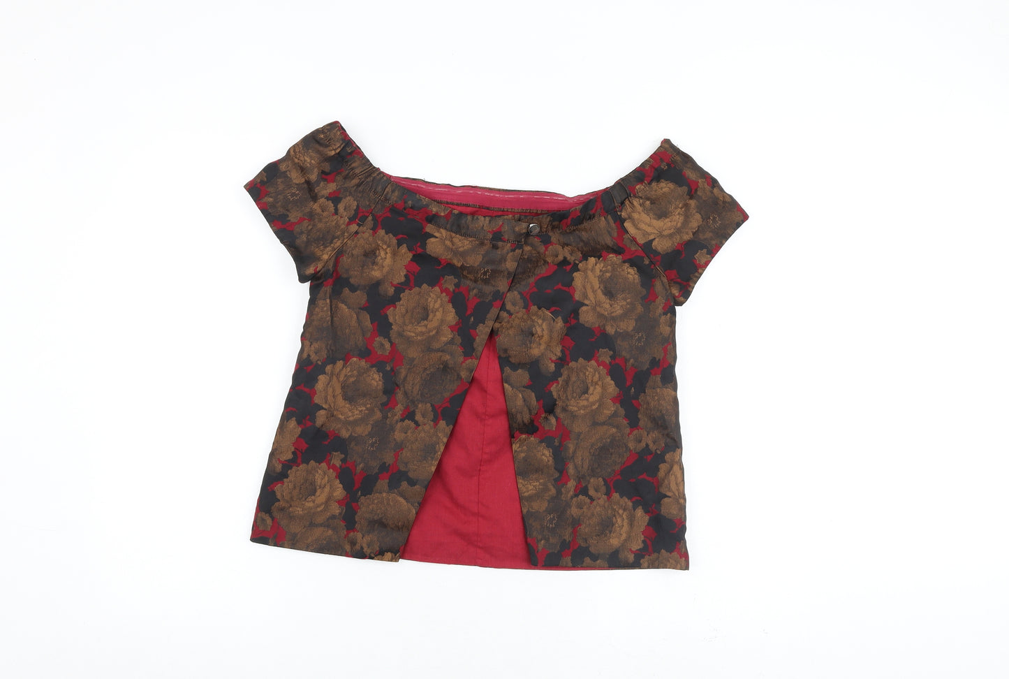 ASOS Womens Multicoloured Floral Polyester Basic Blouse Size 10 Round Neck