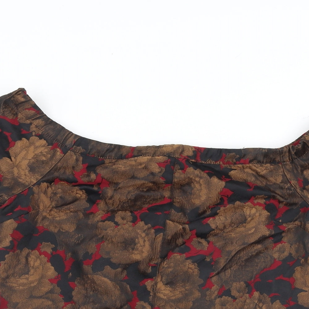 ASOS Womens Multicoloured Floral Polyester Basic Blouse Size 10 Round Neck