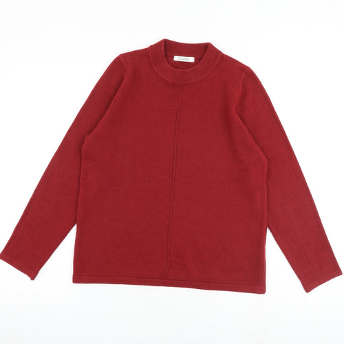Marks and Spencer Womens Red Round Neck Acrylic Pullover Jumper Size 12