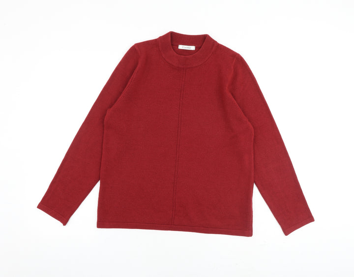 Marks and Spencer Womens Red Round Neck Acrylic Pullover Jumper Size 12