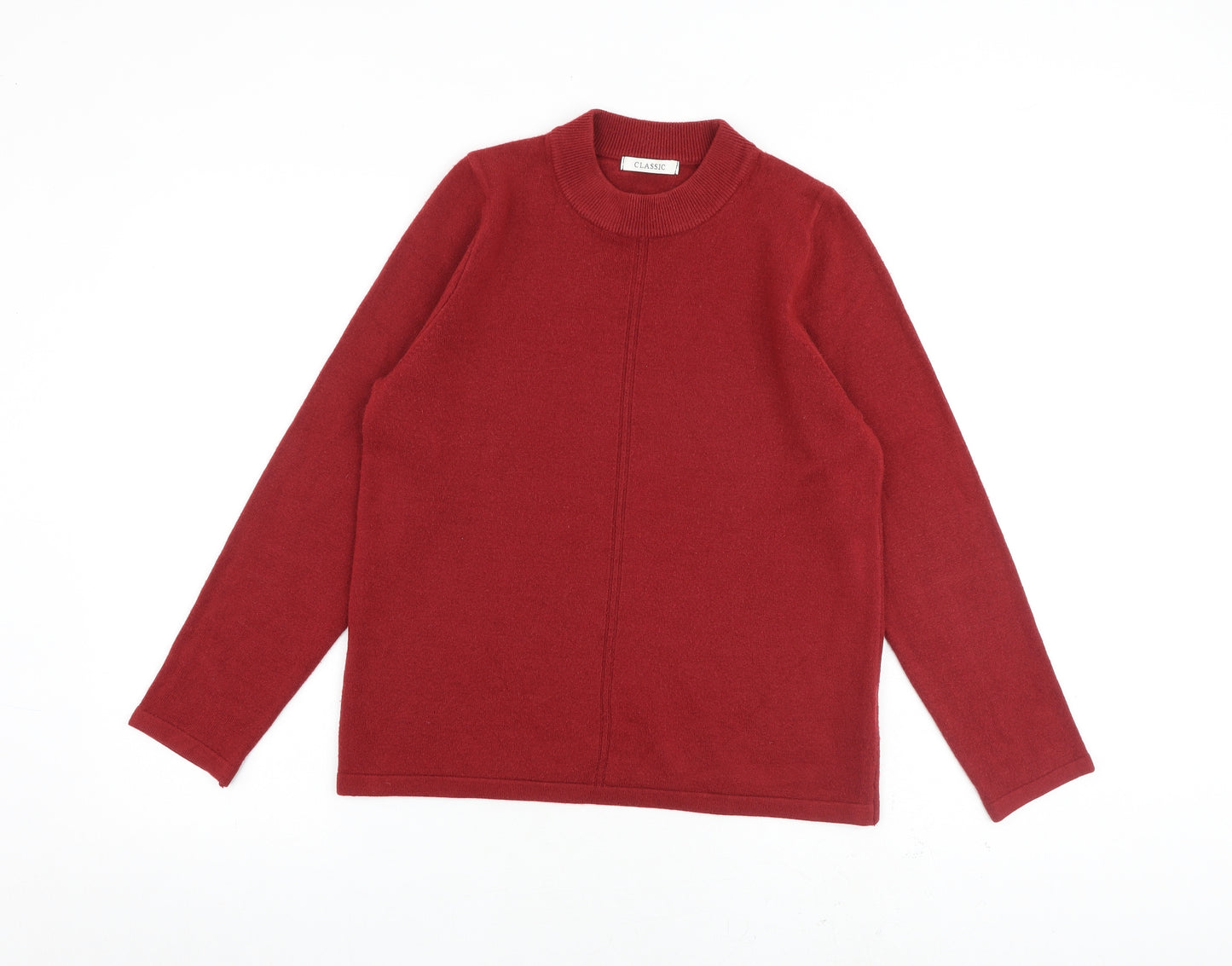 Marks and Spencer Womens Red Round Neck Acrylic Pullover Jumper Size 12