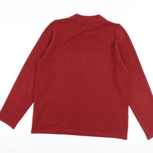 Marks and Spencer Womens Red Round Neck Acrylic Pullover Jumper Size 12