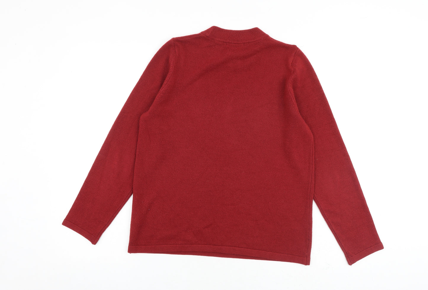 Marks and Spencer Womens Red Round Neck Acrylic Pullover Jumper Size 12