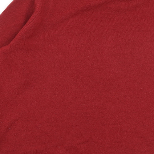 Marks and Spencer Womens Red Round Neck Acrylic Pullover Jumper Size 12
