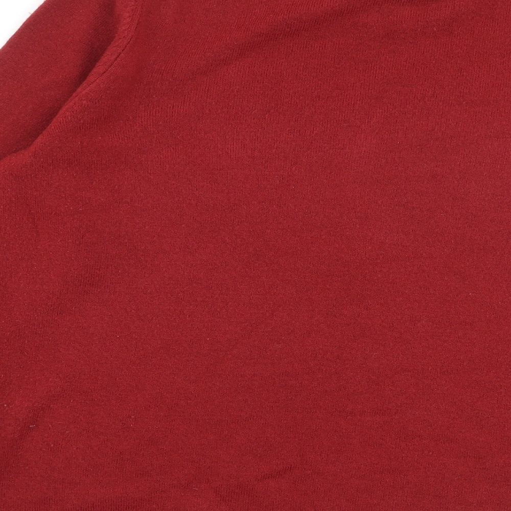 Marks and Spencer Womens Red Round Neck Acrylic Pullover Jumper Size 12