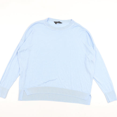 Dorothy Perkins Womens Blue Round Neck Acrylic Pullover Jumper Size 14