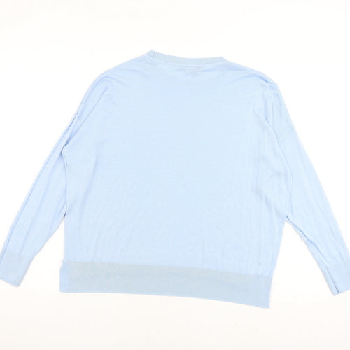 Dorothy Perkins Womens Blue Round Neck Acrylic Pullover Jumper Size 14