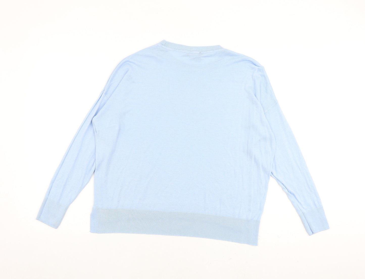 Dorothy Perkins Womens Blue Round Neck Acrylic Pullover Jumper Size 14