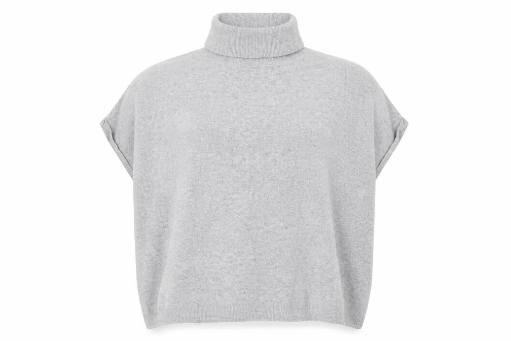 Front view of Next women’s grey roll neck viscose jumper, size M