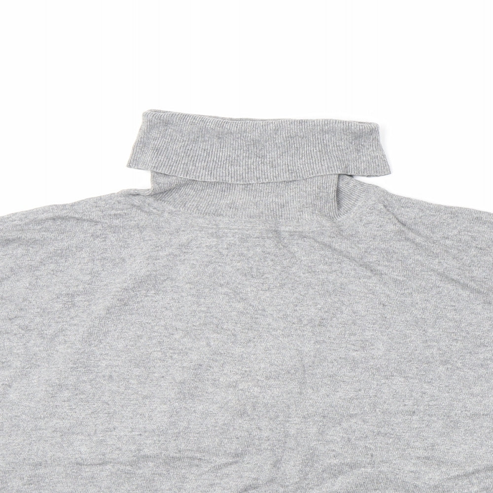 NEXT Womens Grey Roll Neck Viscose Pullover Jumper Size M