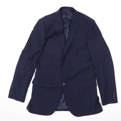 Marks and Spencer Mens Blue Polyester Jacket Suit Jacket Size 38 Regular