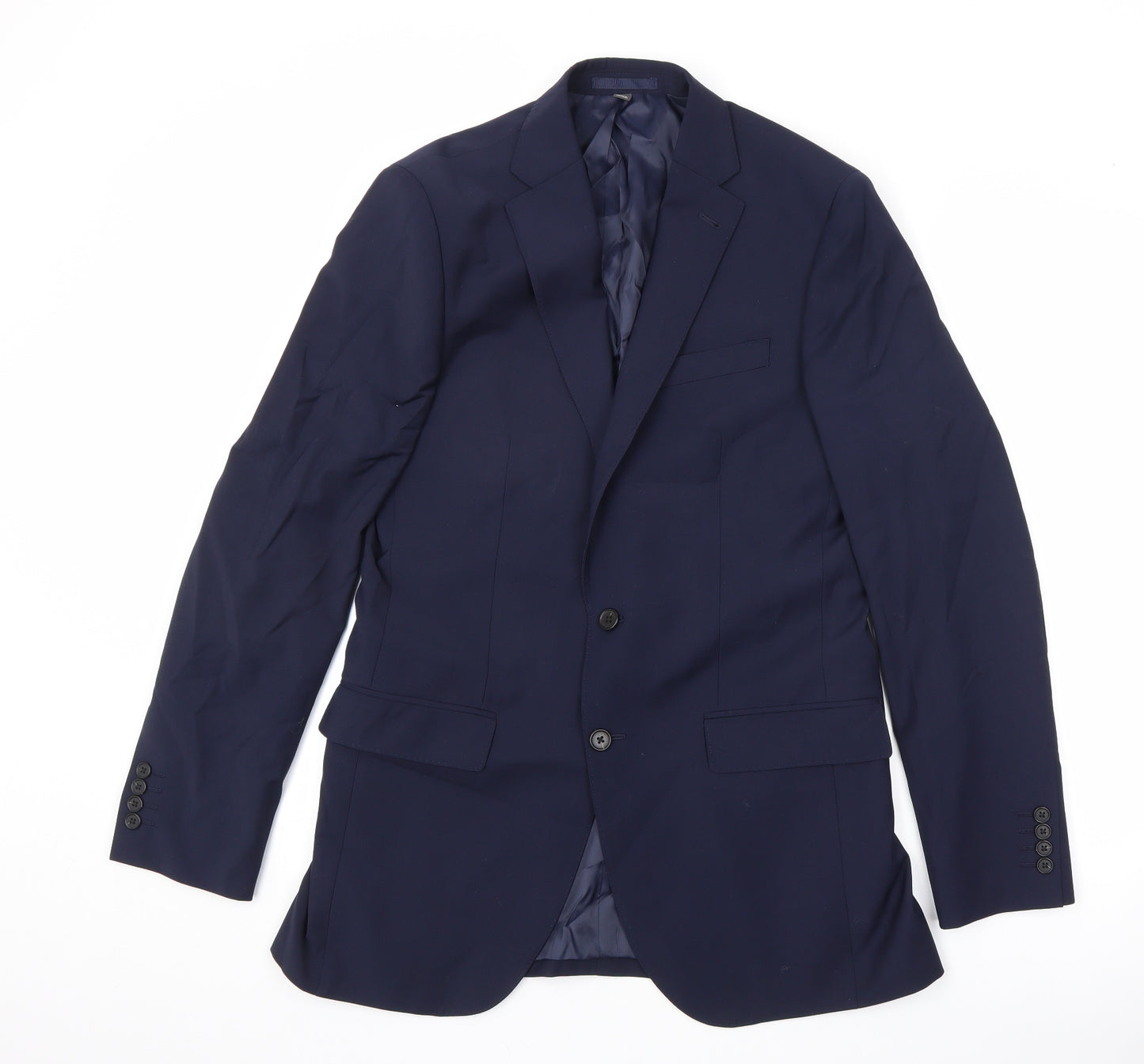 Marks and Spencer Mens Blue Polyester Jacket Suit Jacket Size 38 Regular