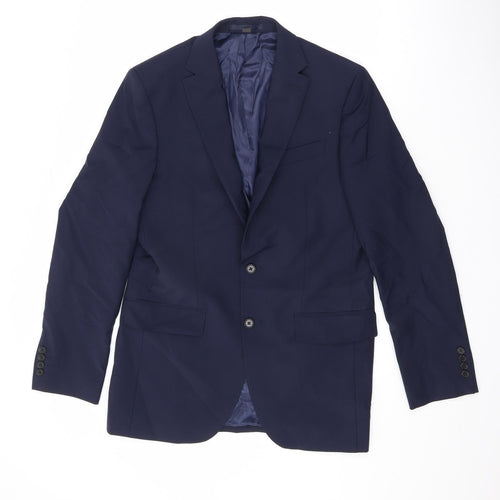 Marks and Spencer Mens Blue Wool Jacket Suit Jacket Size 38 Regular