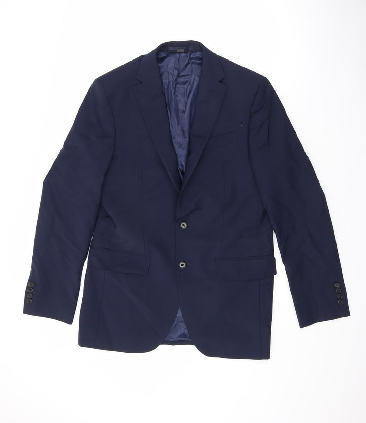 Marks and Spencer Mens Blue Wool Jacket Suit Jacket Size 38 Regular