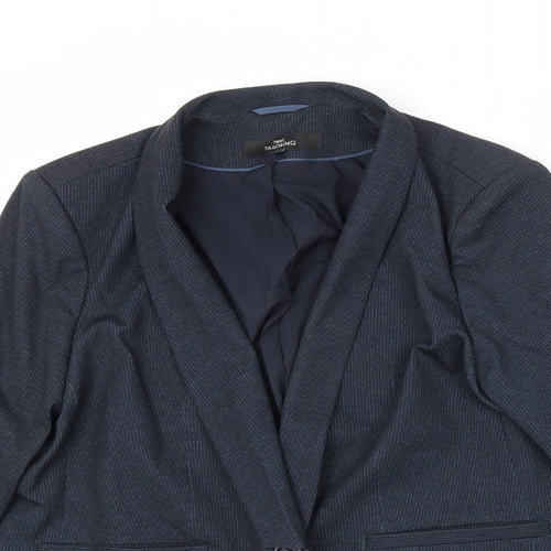 NEXT Womens Blue Striped Polyester Jacket Blazer Size 20