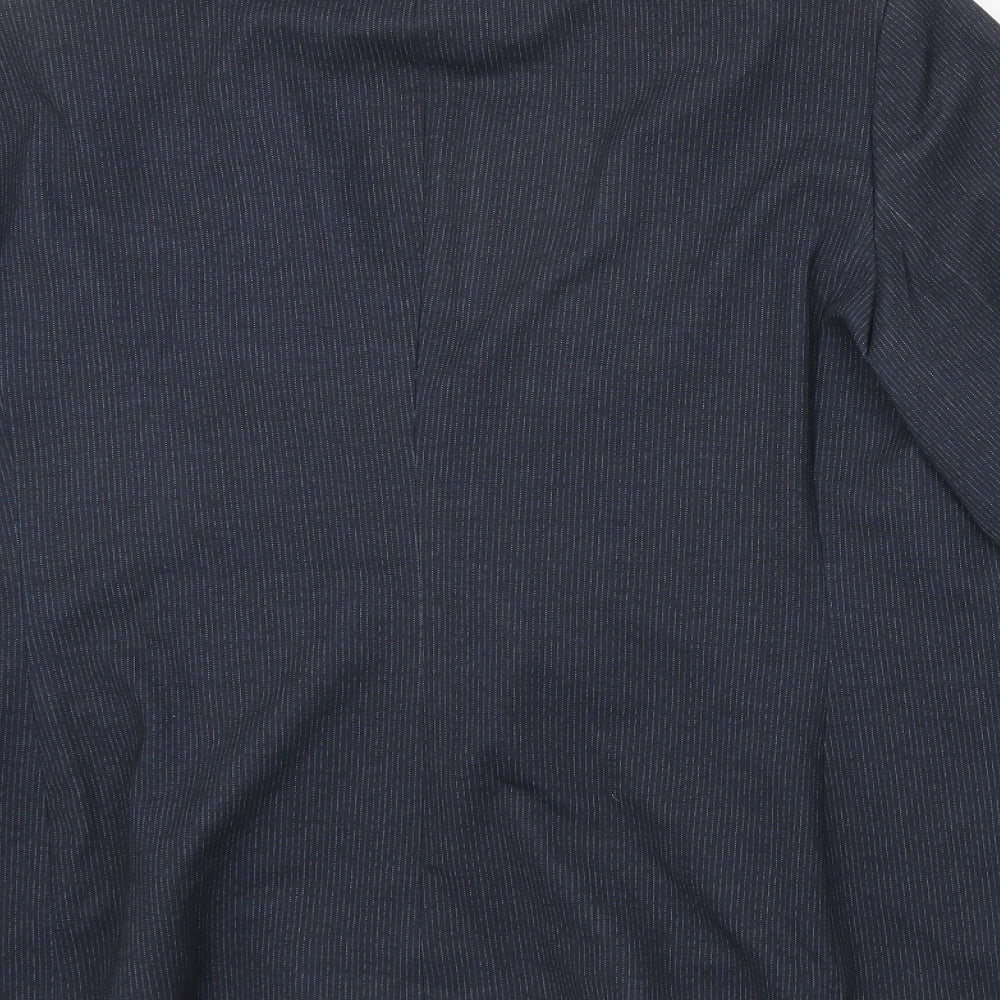 NEXT Womens Blue Striped Polyester Jacket Blazer Size 20