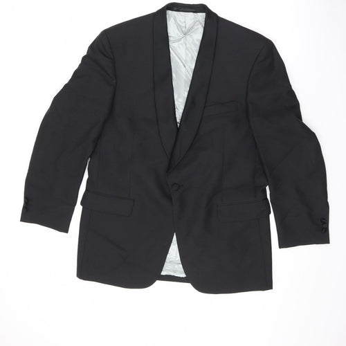 Angelo Moretti Mens Black Polyester Jacket Suit Jacket Size 42 Regular