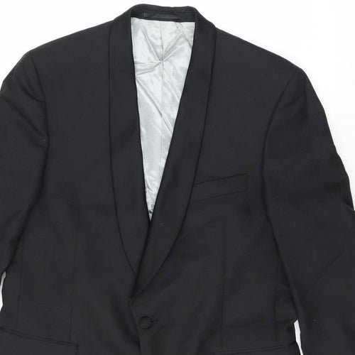 Angelo Moretti Mens Black Polyester Jacket Suit Jacket Size 42 Regular