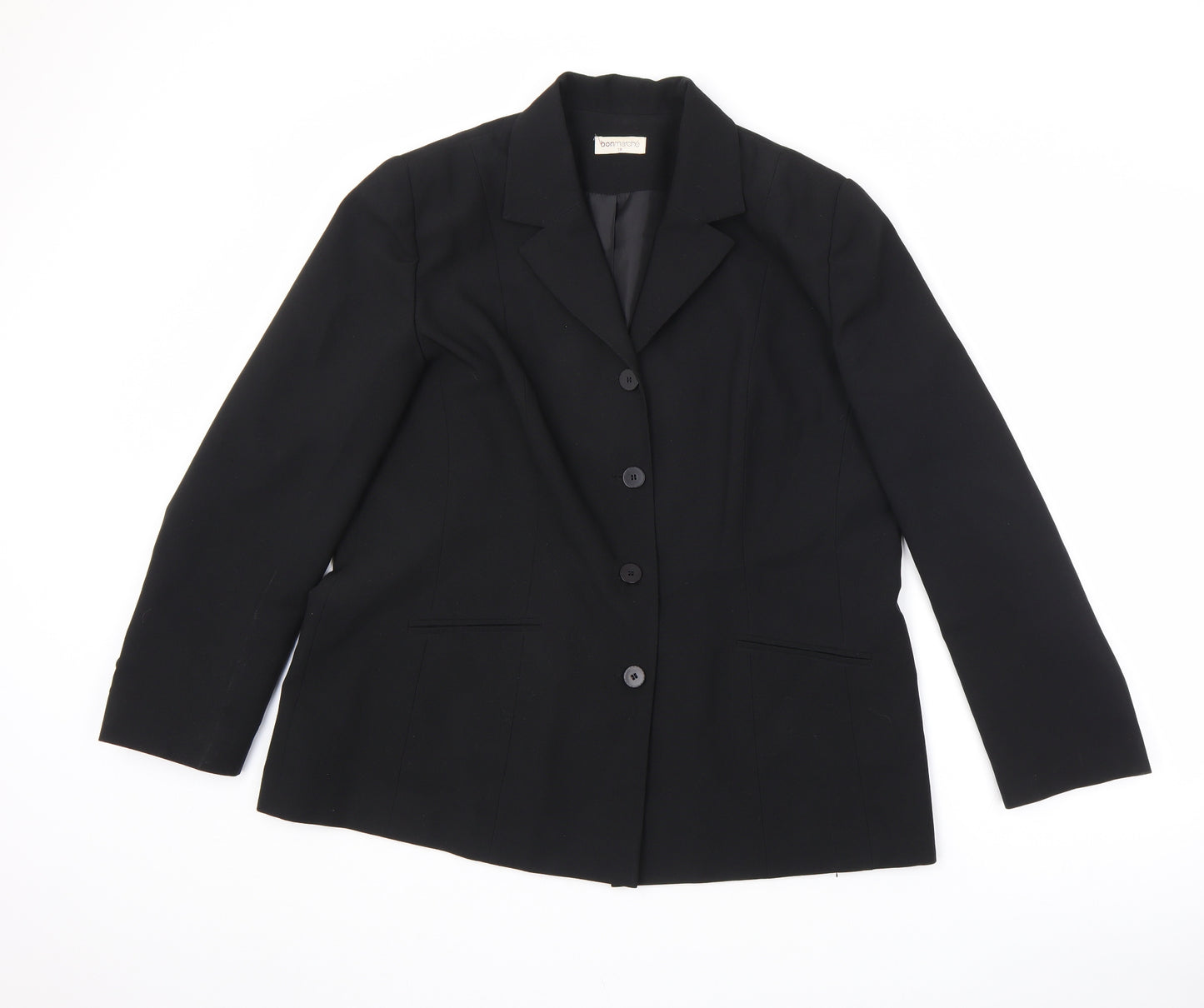 Bonmarché Womens Black 100% Polyester Jacket Blazer Size 18