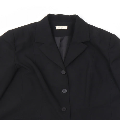 Bonmarché Womens Black 100% Polyester Jacket Blazer Size 18