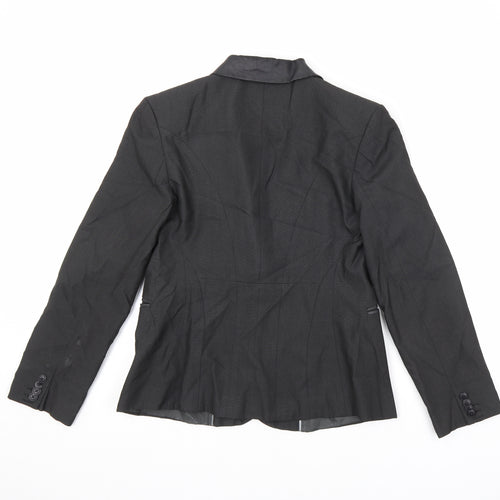 Jenni Button Womens Black Polyester Jacket Blazer Size 8