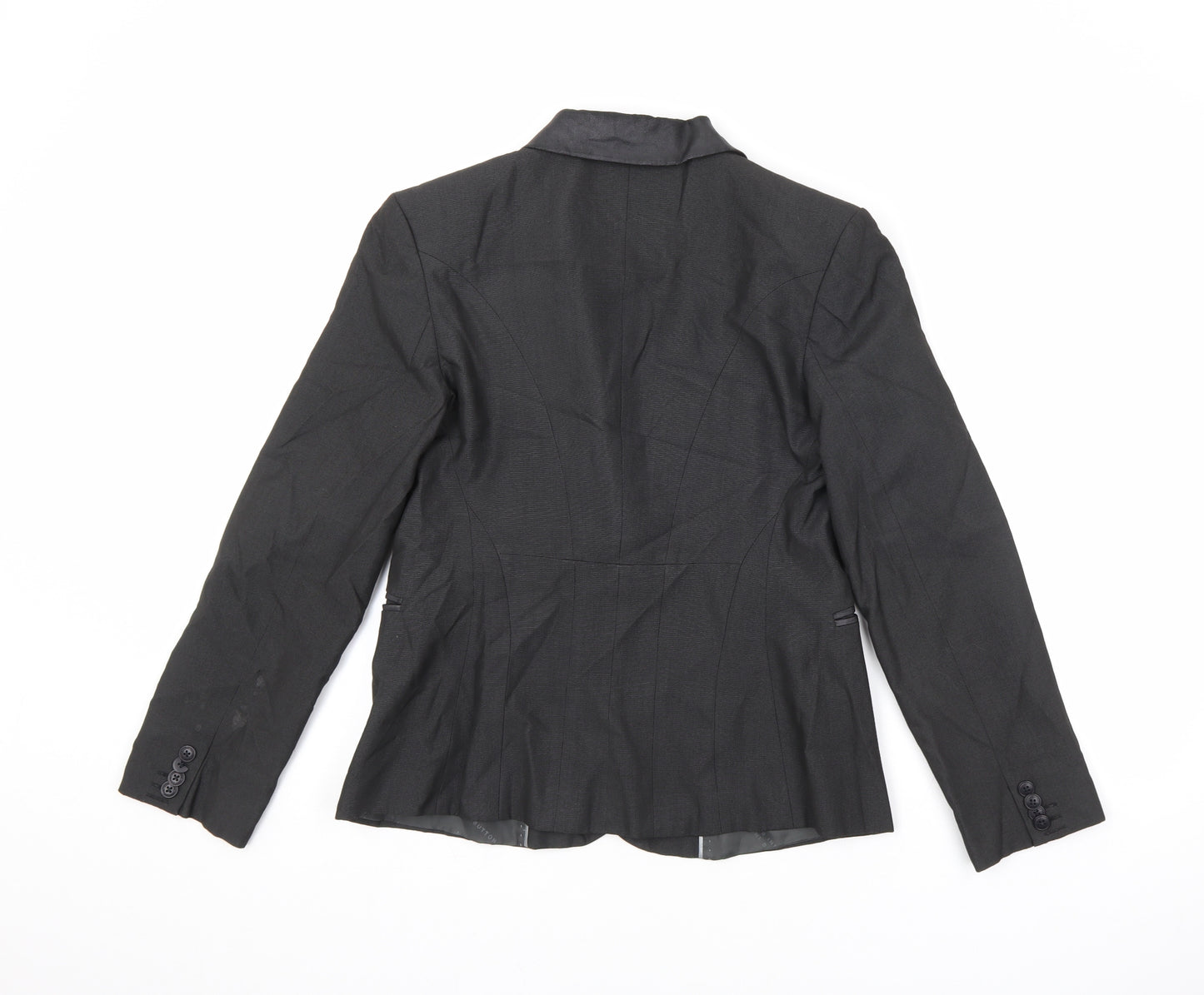 Jenni Button Womens Black Polyester Jacket Blazer Size 8