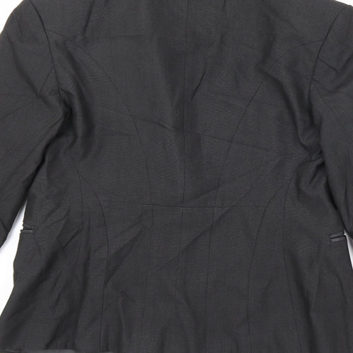 Jenni Button Womens Black Polyester Jacket Blazer Size 8